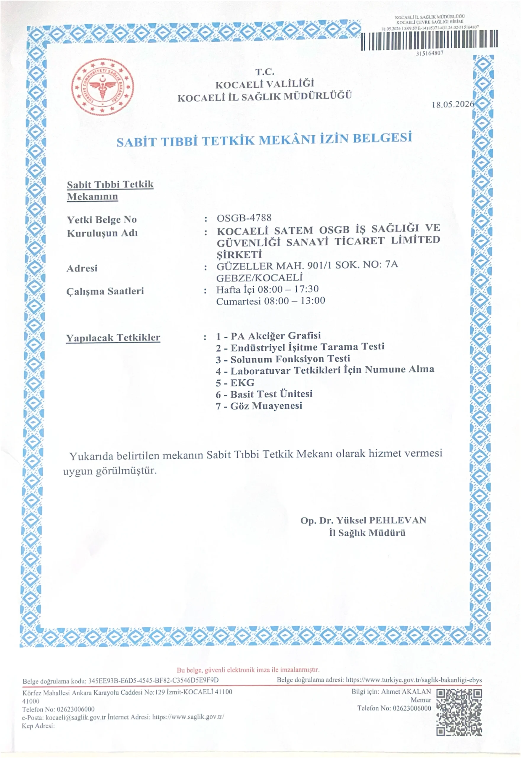 İzmir Yetki Belgesi